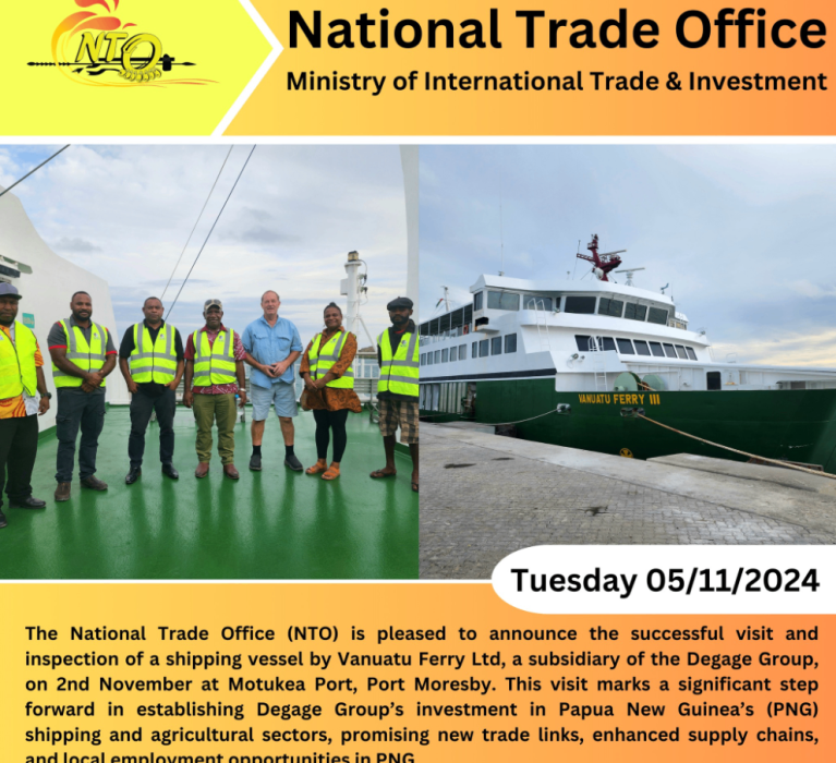 National Trade Office Welcomes Degage Group’s Investment in Papua New Guinea’s Shipping Industry