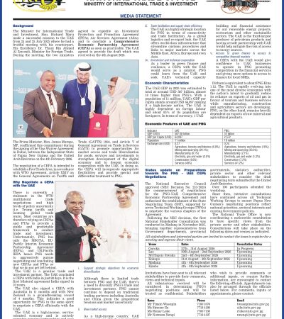 Media Statement – PNG-UAE CEPA