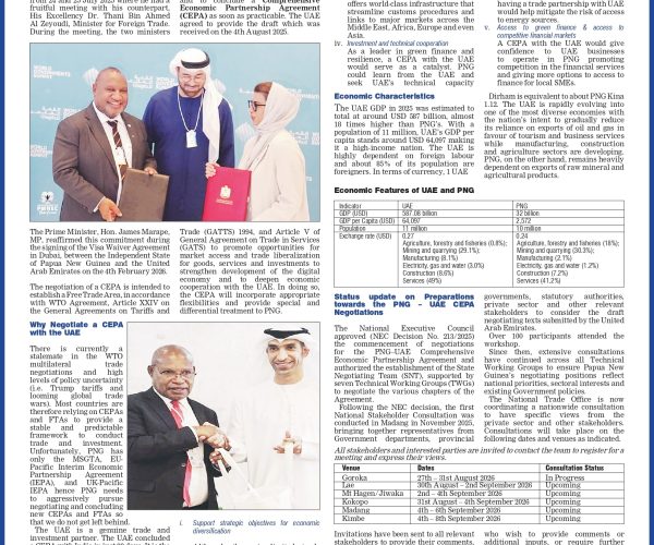 Media Statement – PNG-UAE CEPA